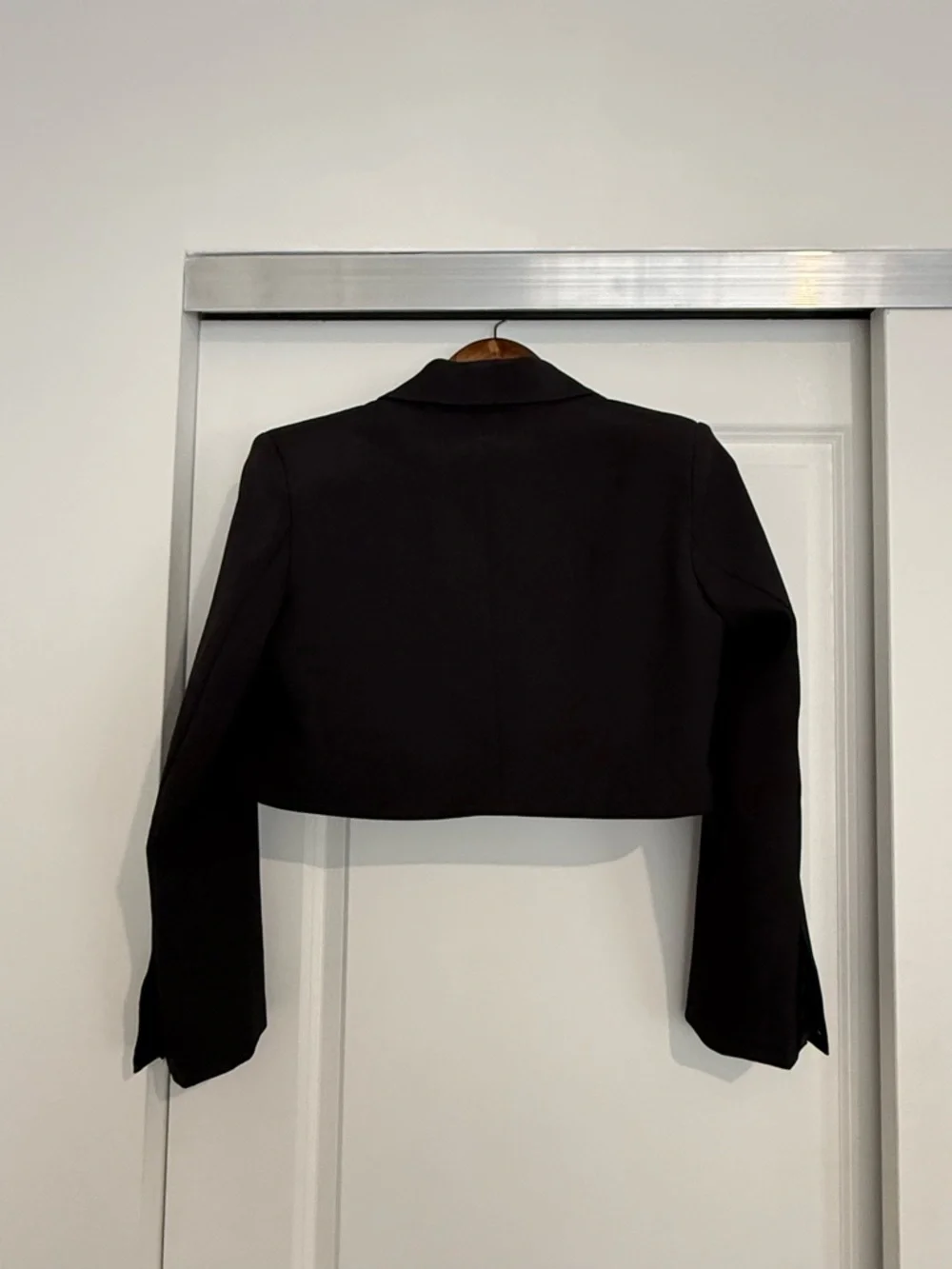 Black Embellished Mini Skirt and Blazer Set with Crystal Bunny Appliqués - Picture 4 of 5
